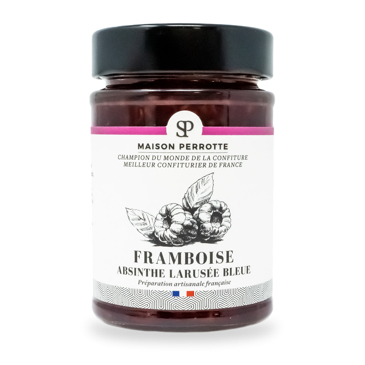 Raspberry & Absinthe Larusée Bleue Jam by Maison Perrotte, 210 g glass jar