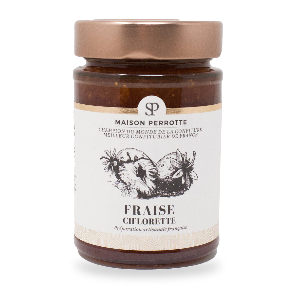 Ciflorette Strawberry Jam by Maison Perrotte, 210 g glass jar
