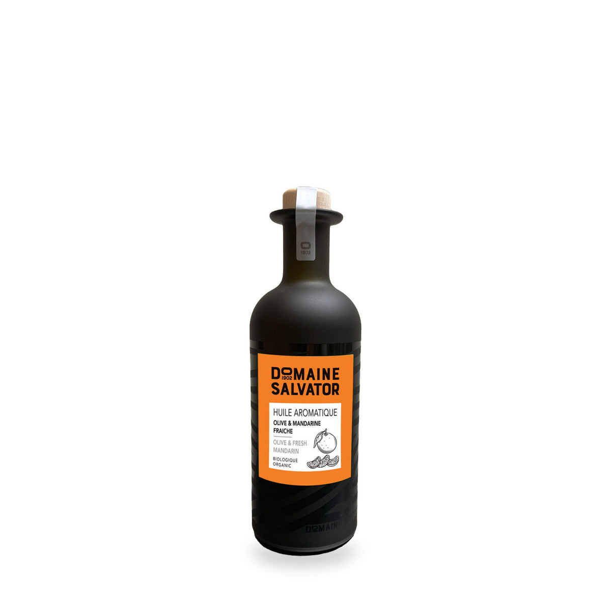 Huile aromatique à la mandarine du Domaine Salvator, bouteille en verre de 200 ml